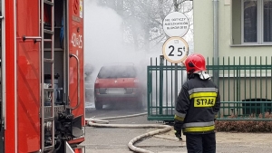 Pożar samochodu przy ul. Wrzesińskiej