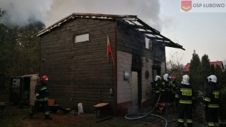 Pożar domku letniskowego