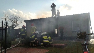 Pożar na ogródkach działkowych