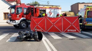 Wypadek z udziałem motocykla na DK15