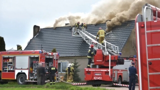 Pożar budynku jednorodzinnego