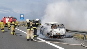 Pożar auta na S5