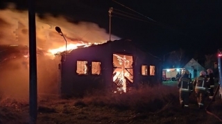 Nocny pożar budynku gospodarczego