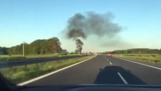 Wypadek na S5 przez zagapienie się na pożar