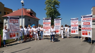 Pielęgniarki protestowały przed szpitalem