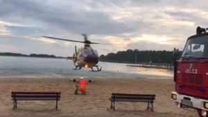 Śmigłowiec LPR lądował na plaży w Skorzęcinie