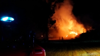 Nocny pożar w gospodarstwie