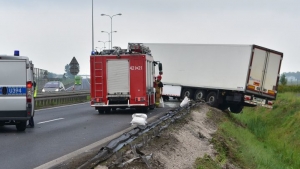 Ciężarówka zablokowała wyjazd na Poznań