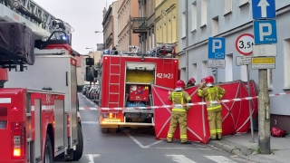 Pożar w bloku w centrum Gniezna