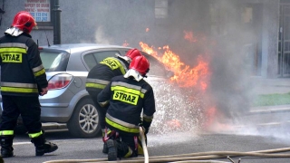 Pożar samochodu na ul. Sienkiewicza