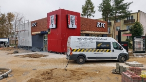 Postępy prac na budowie KFC przy ul. Gdańskiej