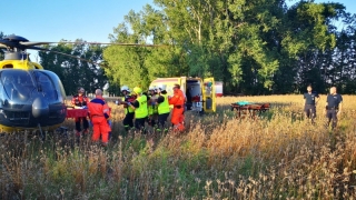 Poszkodowany zabrany śmigłowcem. Jedna osoba zatrzymana