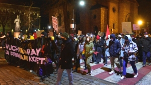 Wieczorny protest ulicami centrum Gniezna