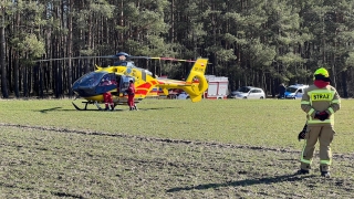 Mężczyzna spadł z wysokości. Na miejsce wezwano śmigłowiec LPR